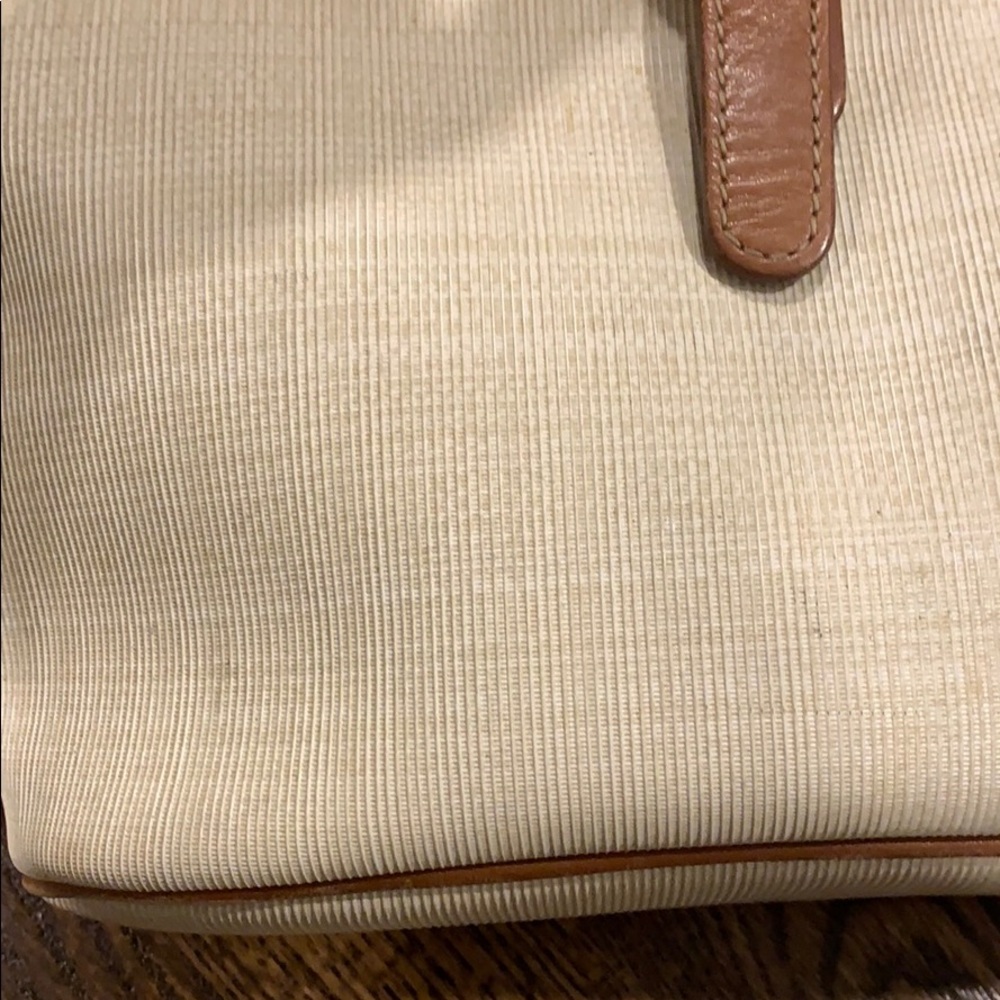White and Brown Vintage Louvier Bag - Picture 6 of 11